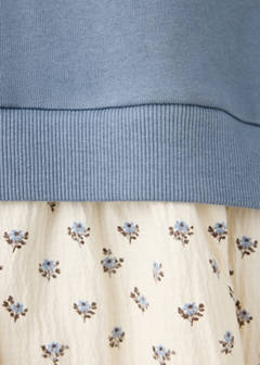 Floral sweatshirt dress — Blue 7