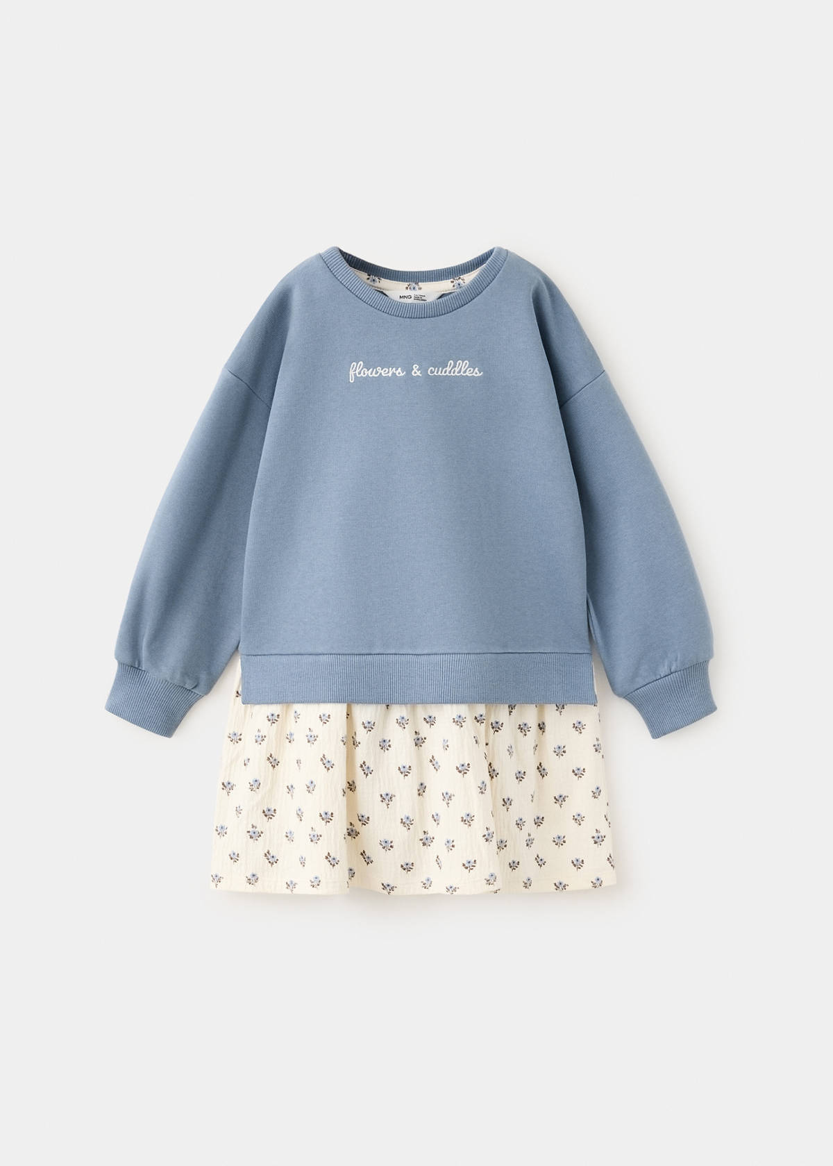 Floral sweatshirt dress — Blue