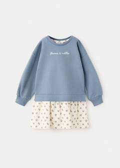 Floral sweatshirt dress — Blue 3