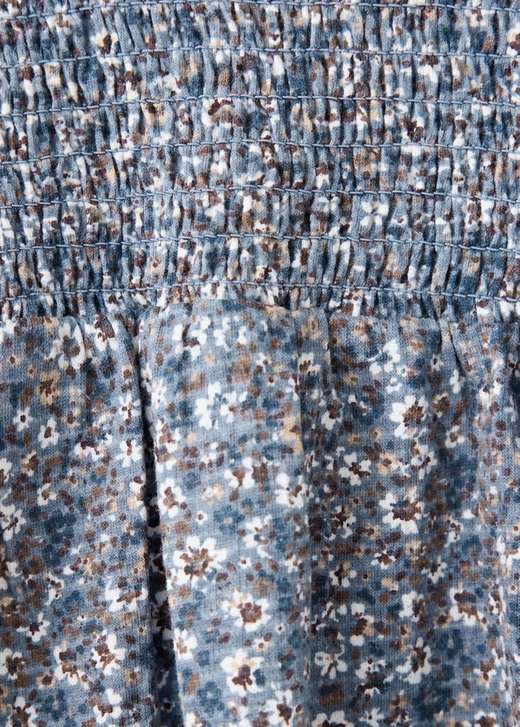 Ruched floral dress — Blue