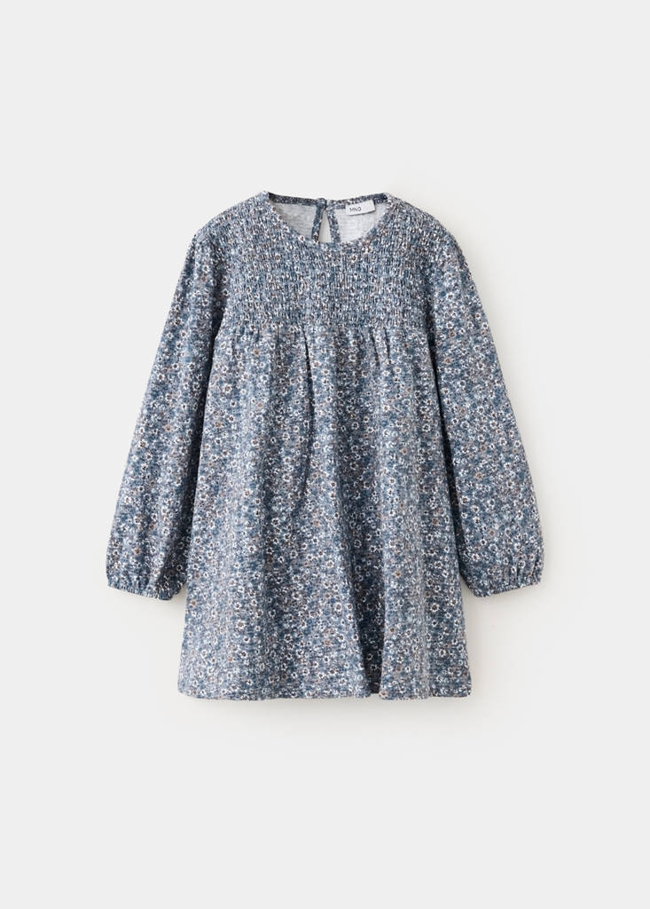 Ruched floral dress — Blue