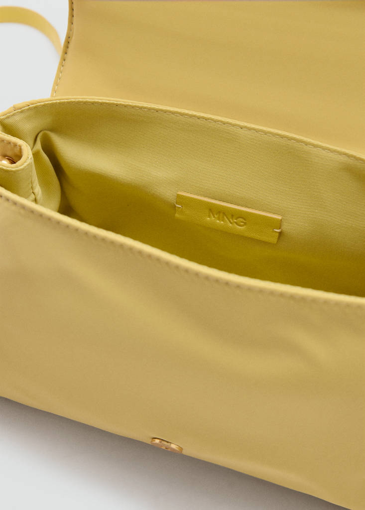 Shoulder bag with pockets and buckle — Pastel Yellow