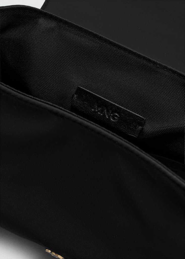 Shoulder bag with pockets and buckle — Black