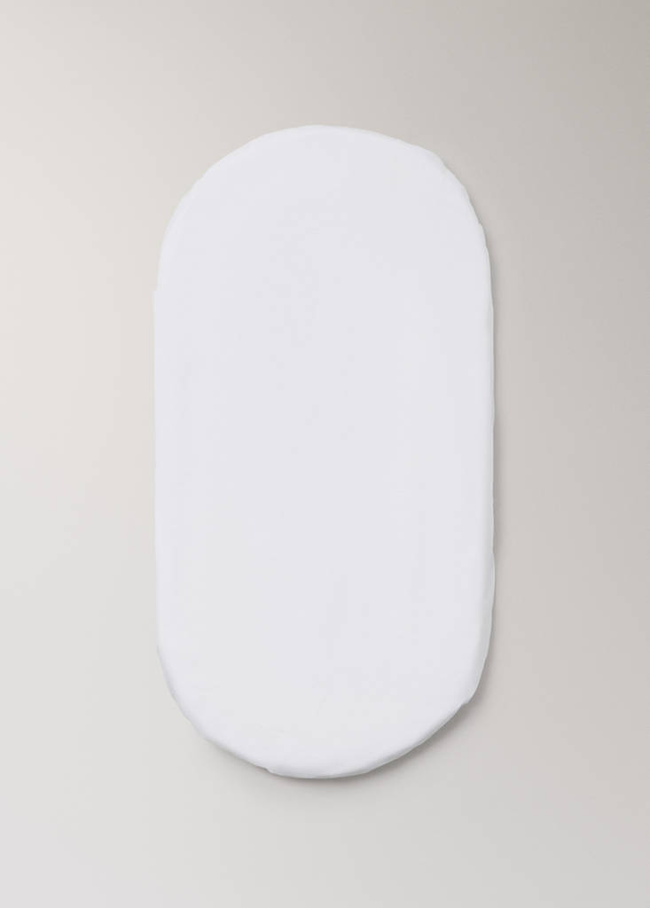 Mini cot fitted sheet in cotton percale piqué — White