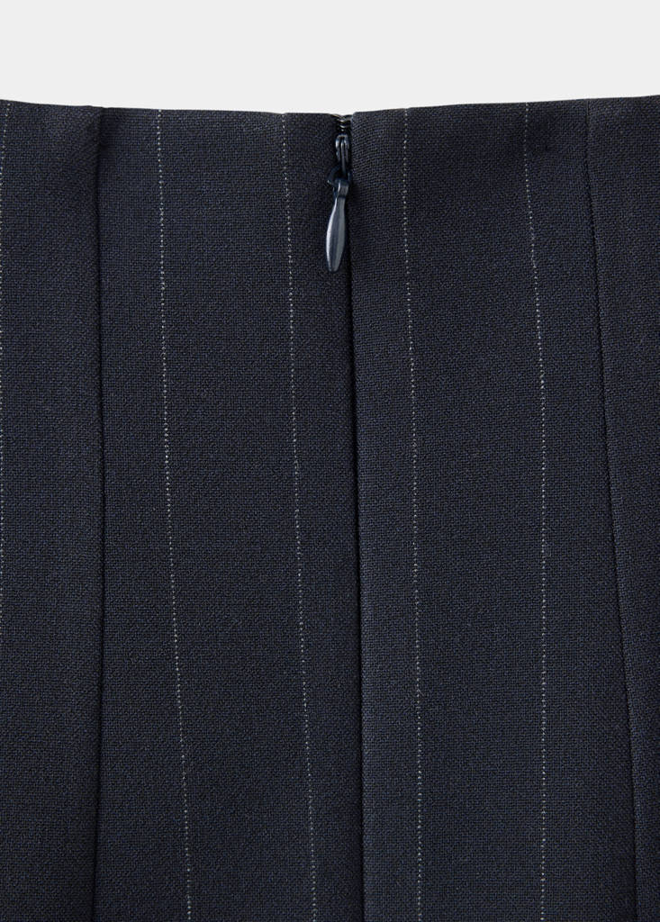 Midi pinstripe skirt — Navy