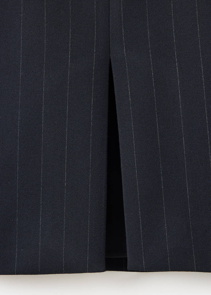 Midi pinstripe skirt — Navy
