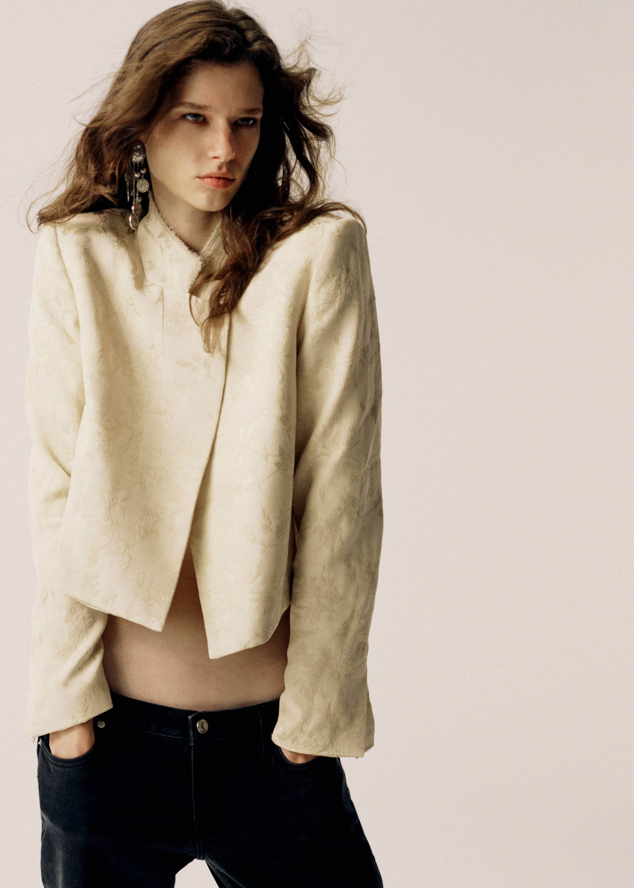 Blazer jacquard bouton - Plan moyen