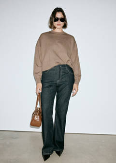 Oversized round-neck sweater — Medium Brown 7