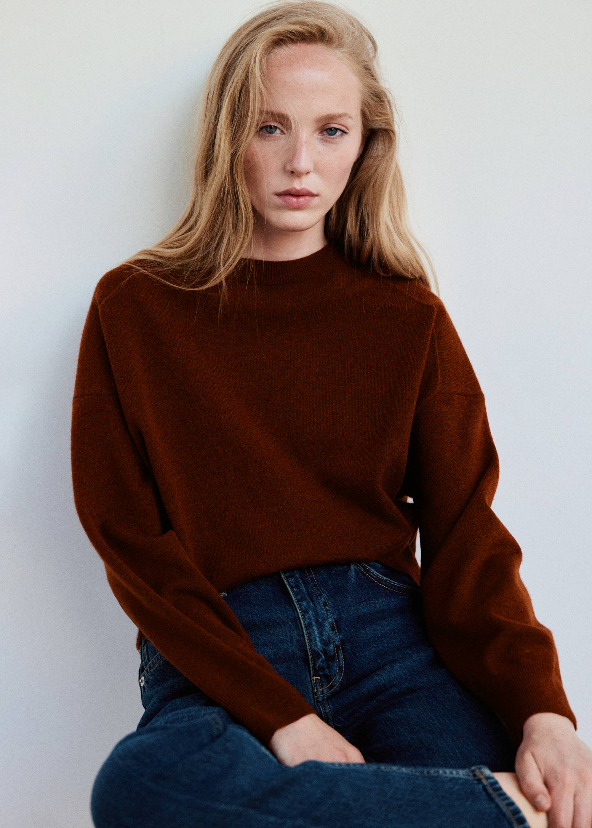 Oversized-Pullover mit Rundhalsausschnitt - Mittlere Ansicht