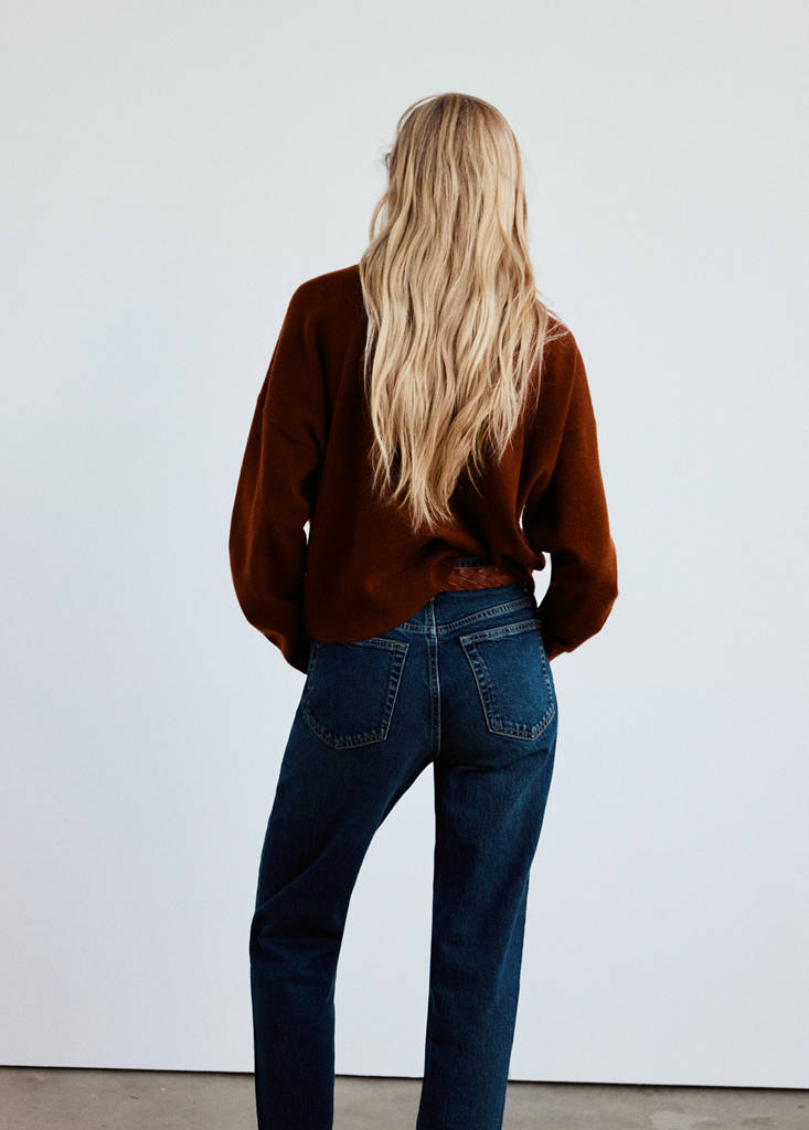 Oversized round-neck sweater — Russet