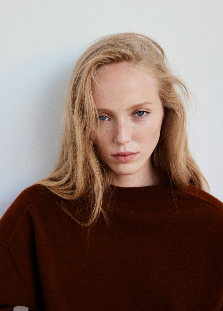 Oversized round-neck sweater — Russet