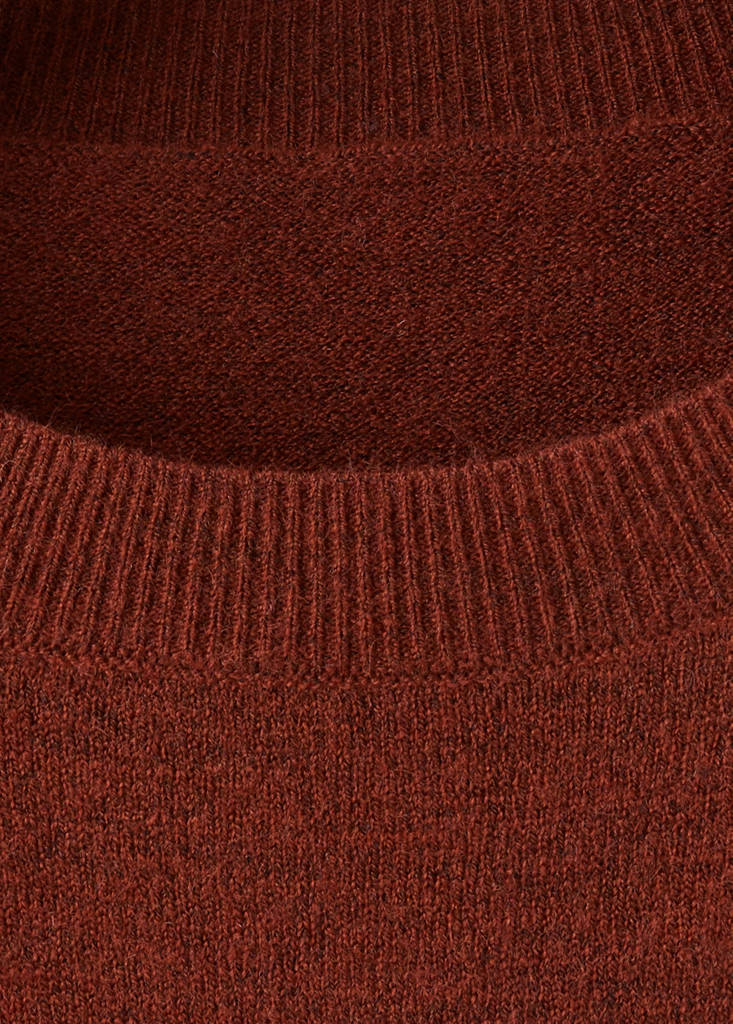 Oversized round-neck sweater — Russet