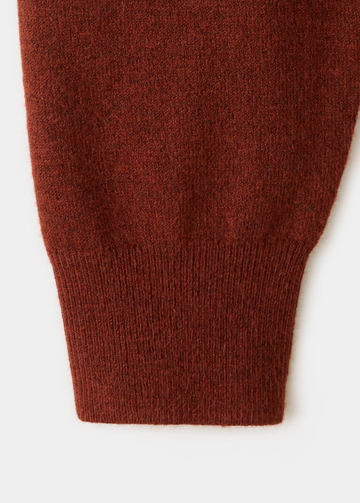 Oversized round-neck sweater — Russet