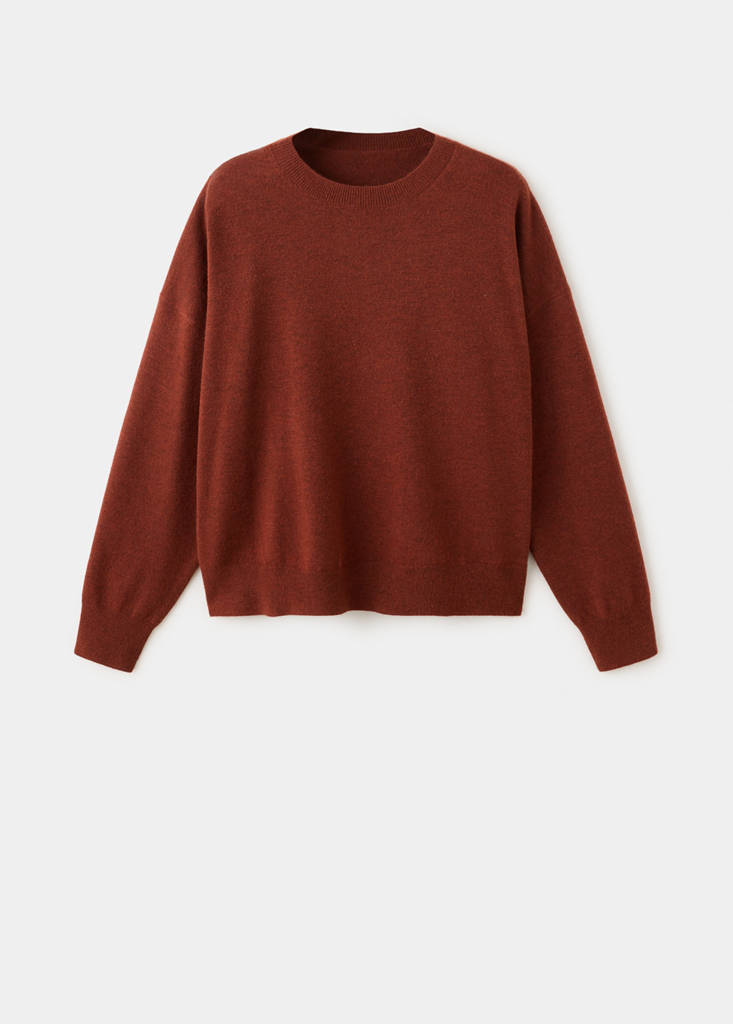 Oversized round-neck sweater — Russet