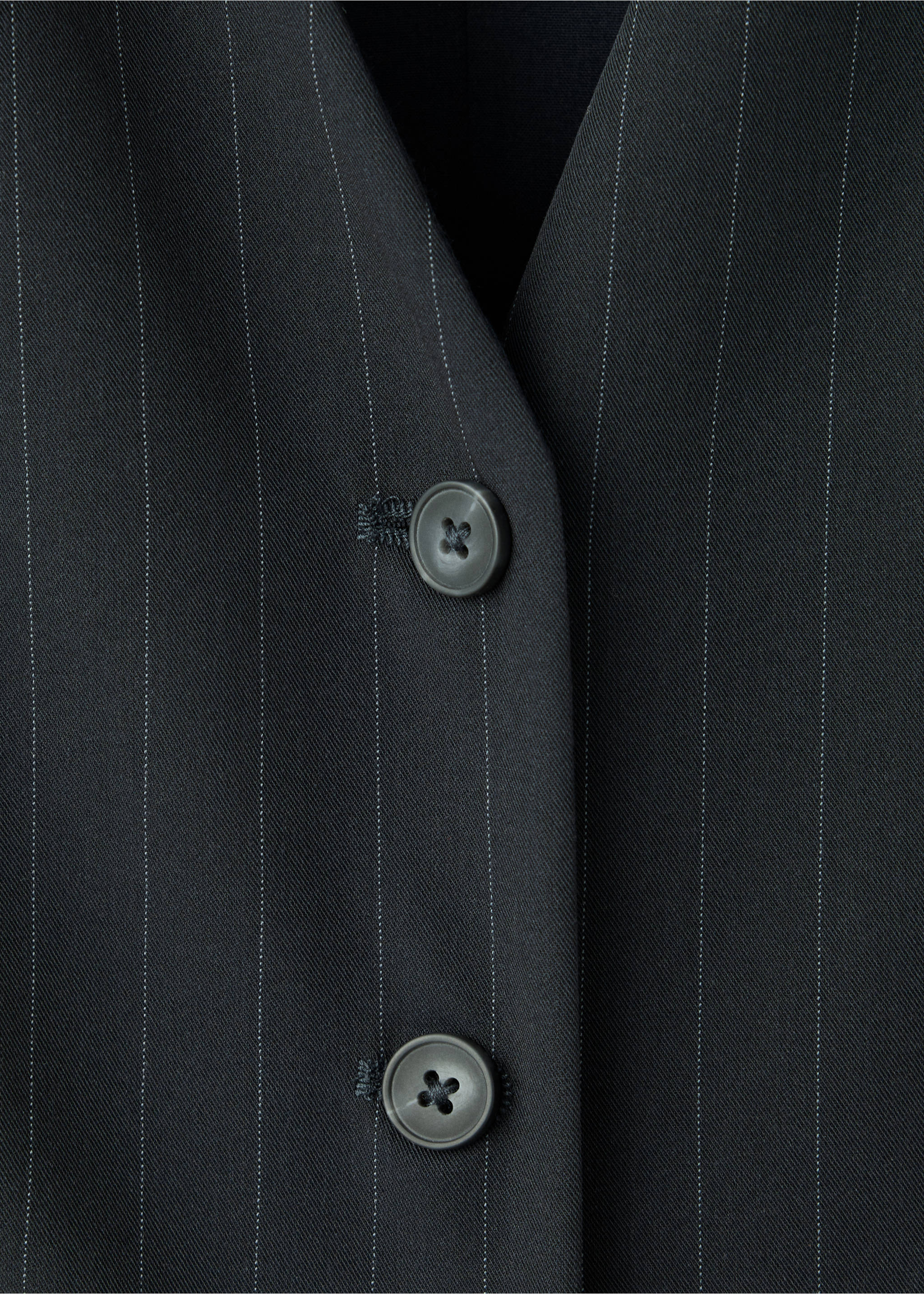 Pinstriped belted jumpsuit - Details of the article 8, Navy. Ref: 37085837-00.