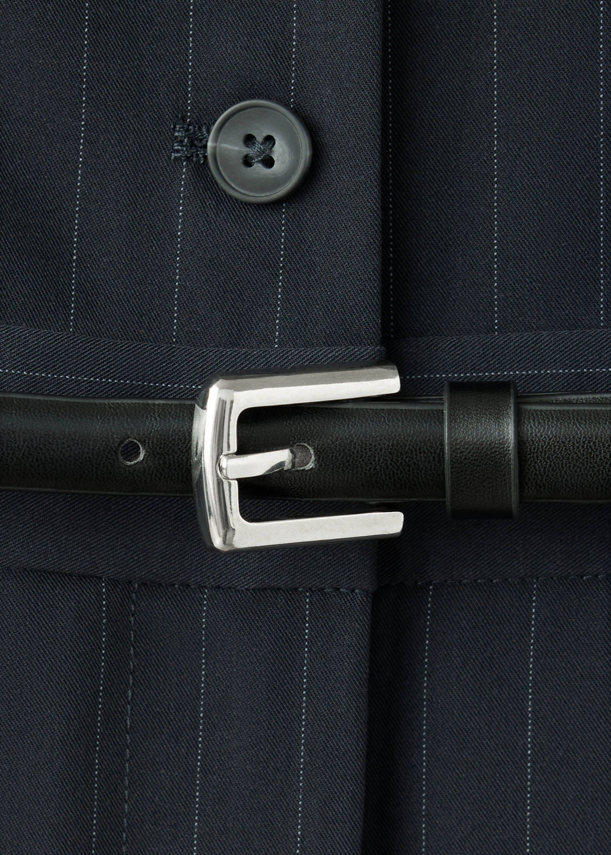 Pinstriped belted jumpsuit - Details of the article 0