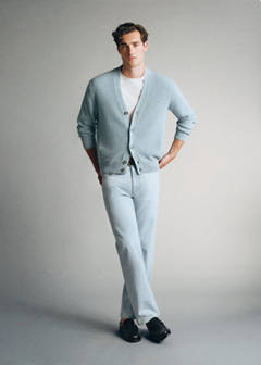 100% cotton cardigan, Pinori Filati yarn — Sky Blue 2