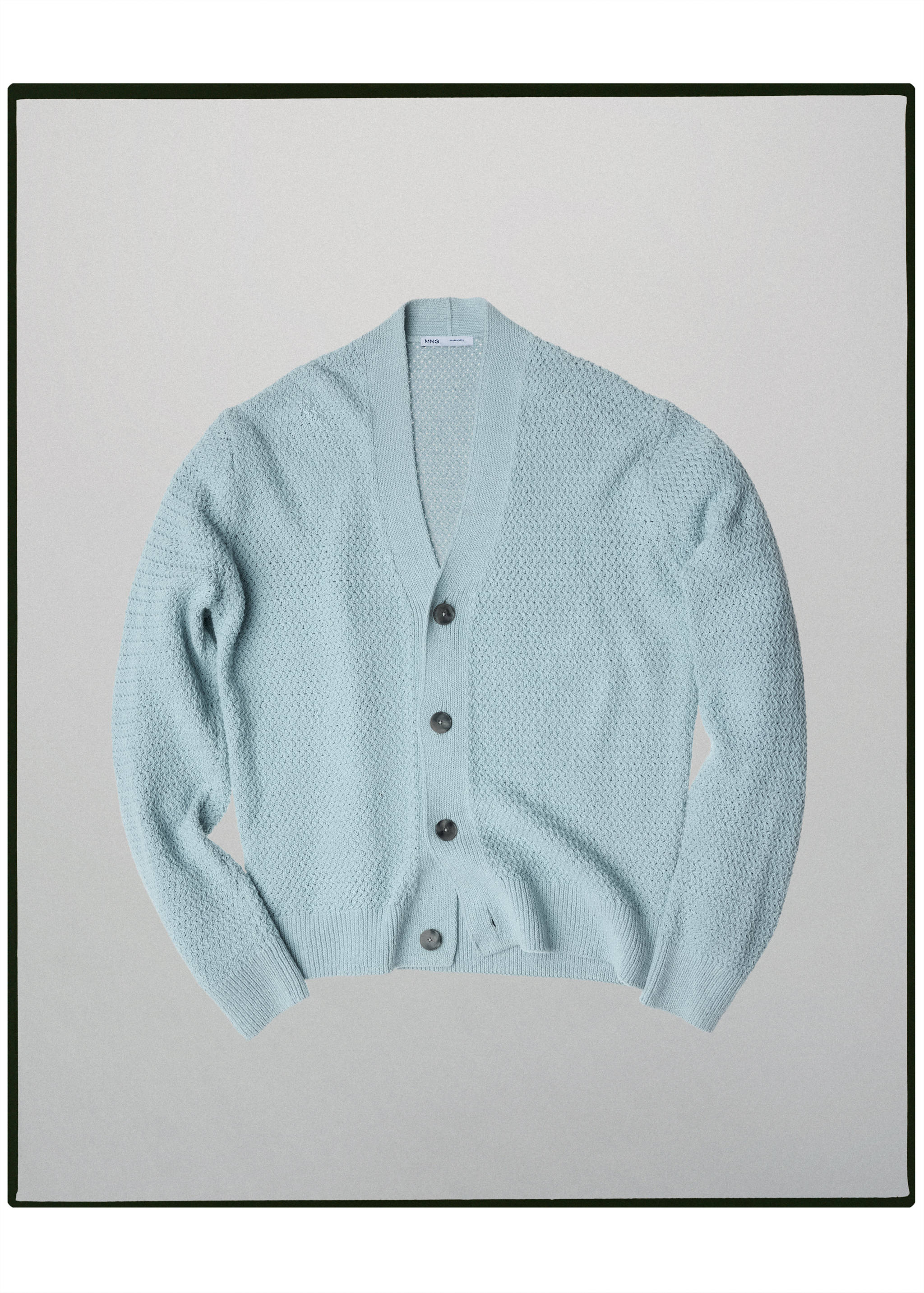 100% cotton cable-knit cardigan made in Italy - Article without model