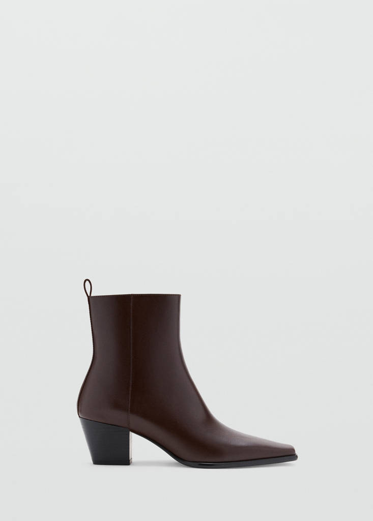 Suede ankle boots with pointed toe — Chocolate