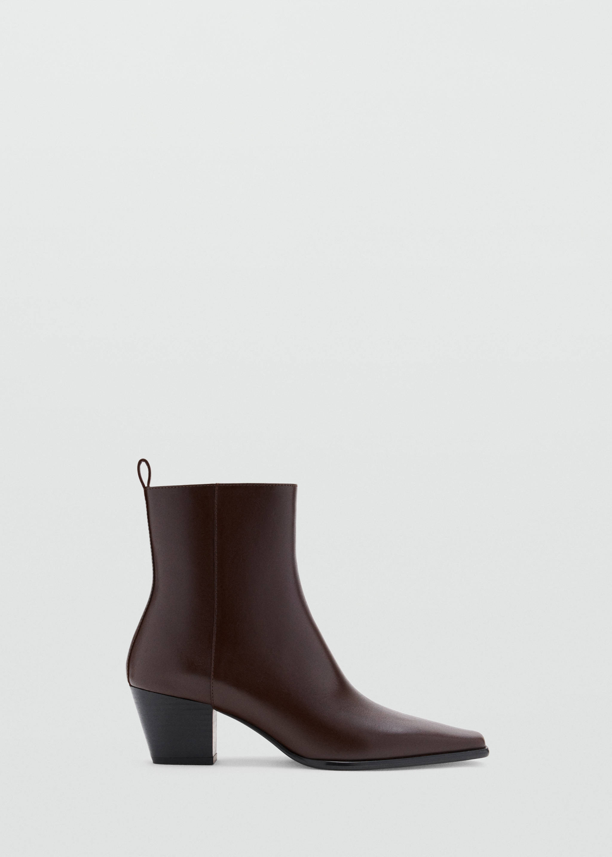 Leather ankle boots with block heel - Article without model