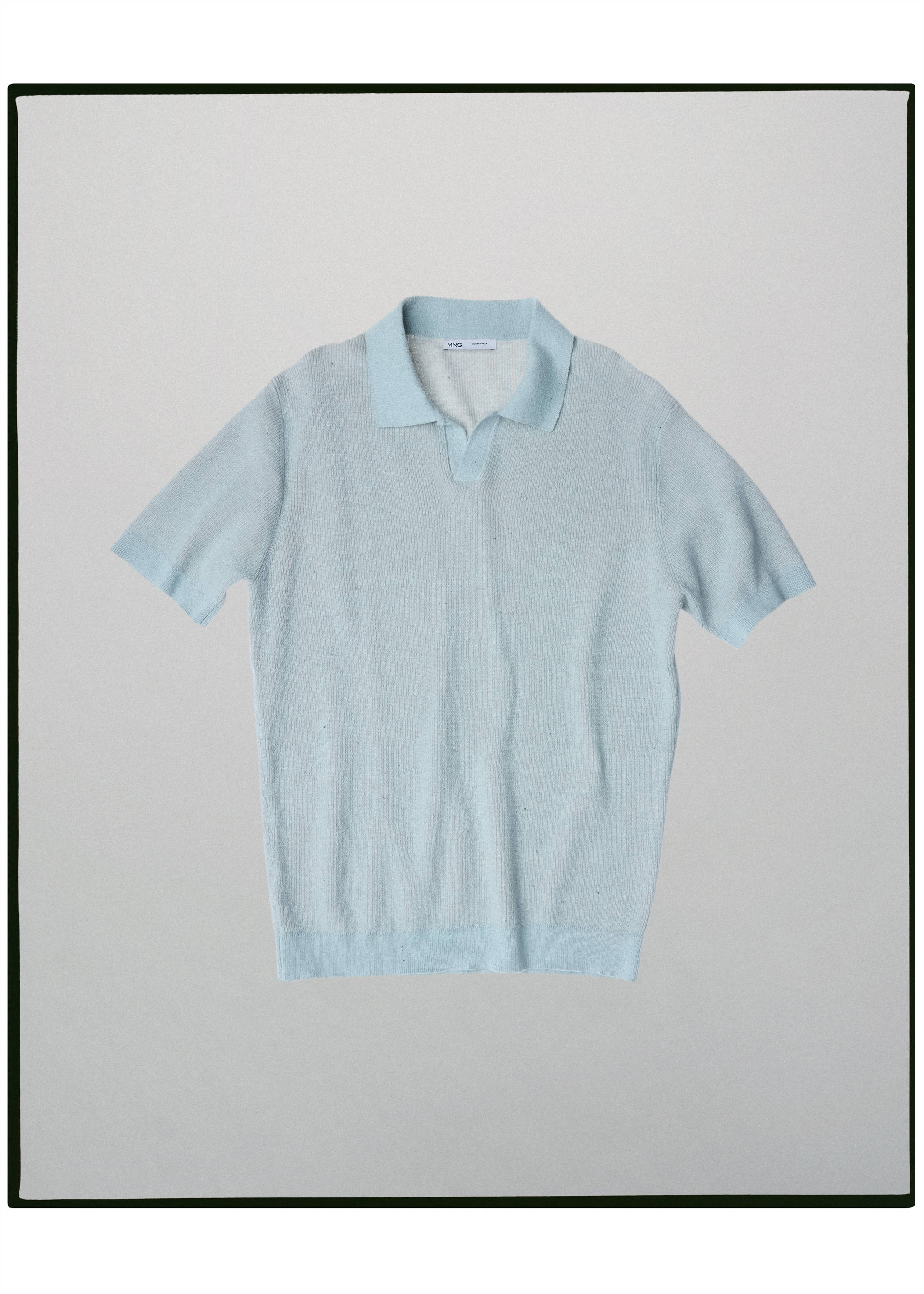 Cotton-blend ribbed polo shirt - Article without model, Off White. Ref: 37085841-00.