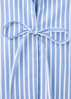 Striped bow blouse — Sky Blue 5