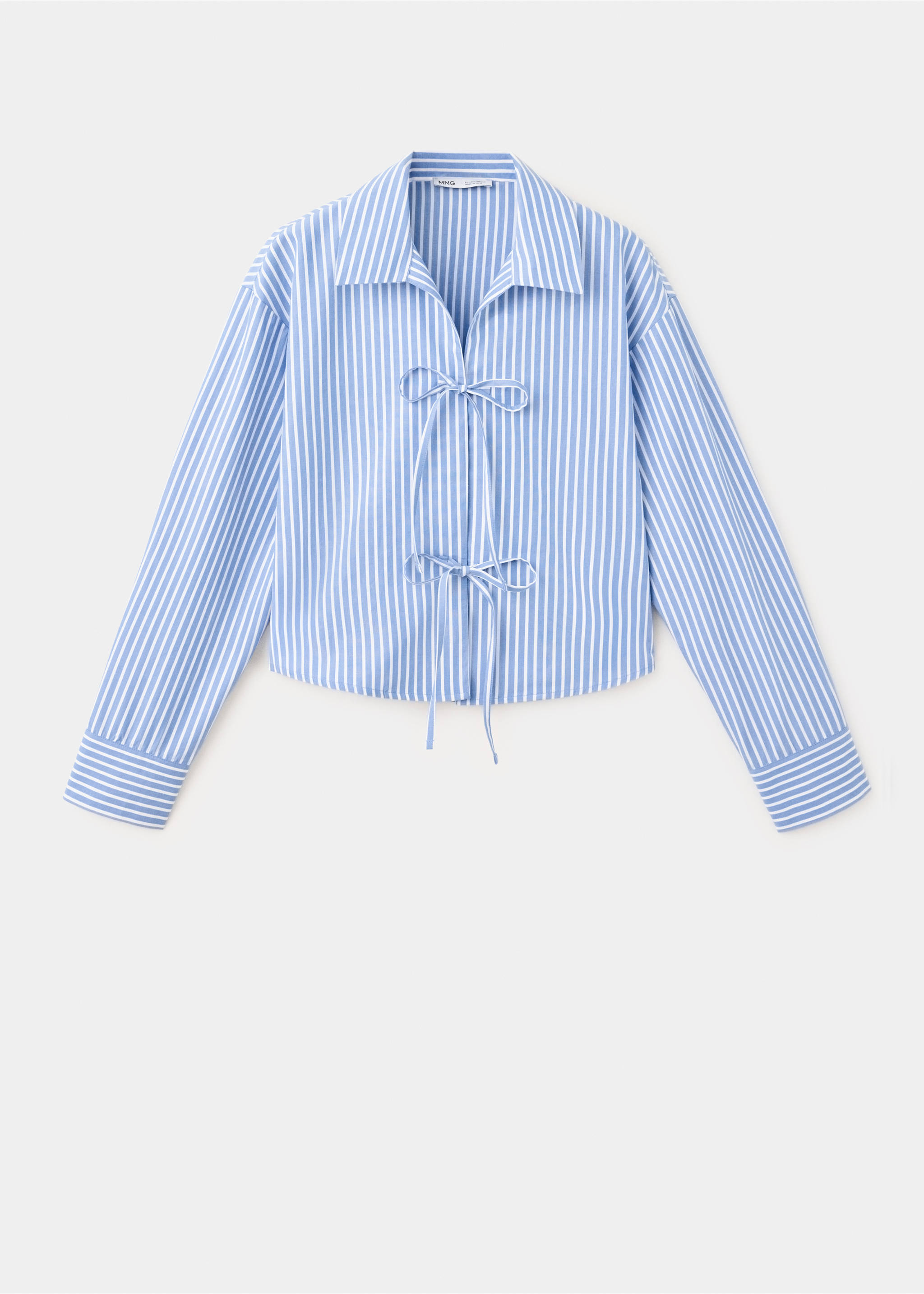 Chemise rayures nœuds - Article sans modèle, Bleu ciel. Ref: 37085843-00.