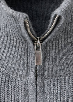 Ribbed zip-up cardigan — Medium Heather Grey 5