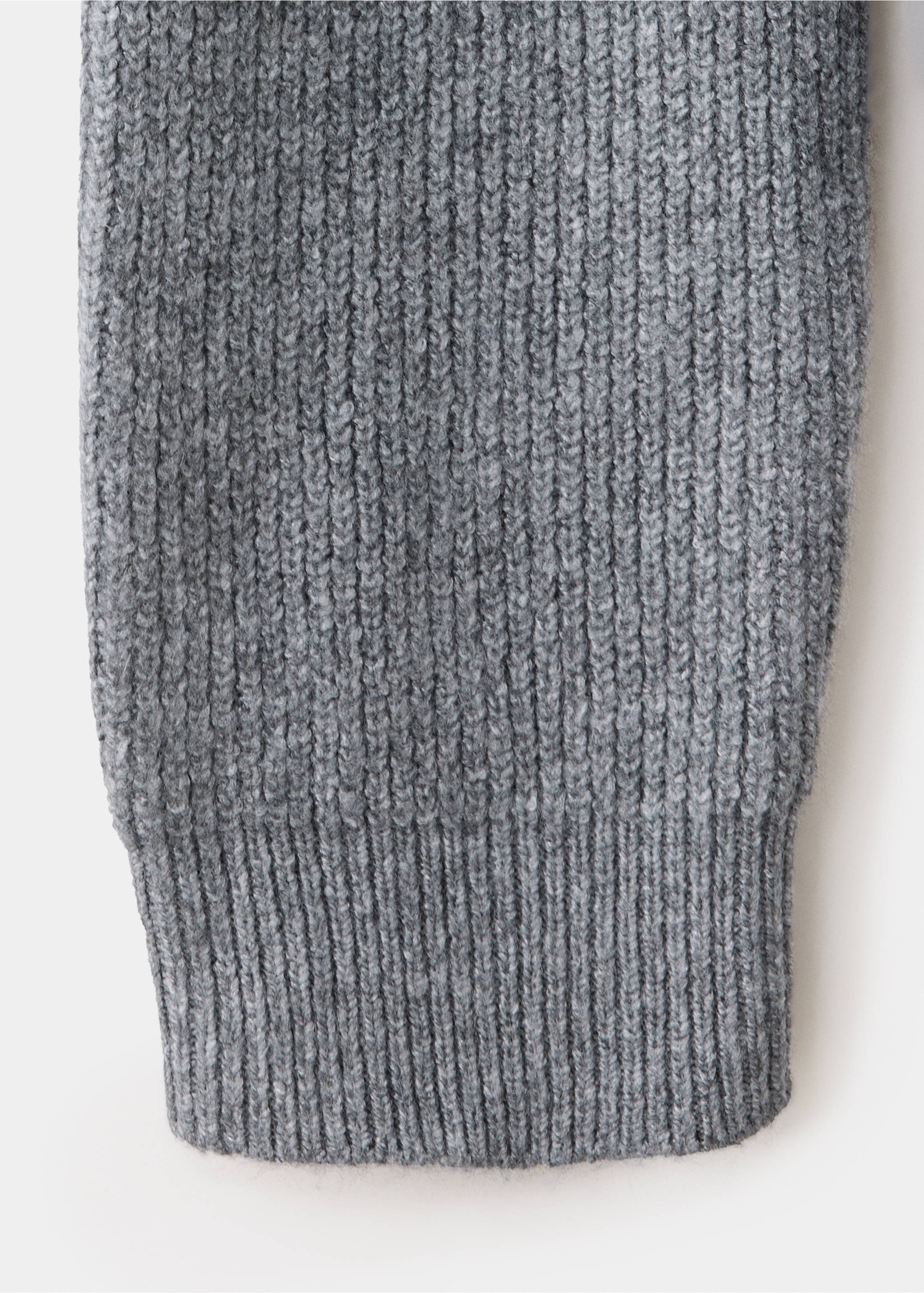 Ribbed zip-up cardigan - Details of the article 0, Medium Heather Grey. Ref: 37085844-00.
