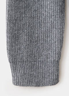 Ribbed zip-up cardigan — Medium Heather Grey 6
