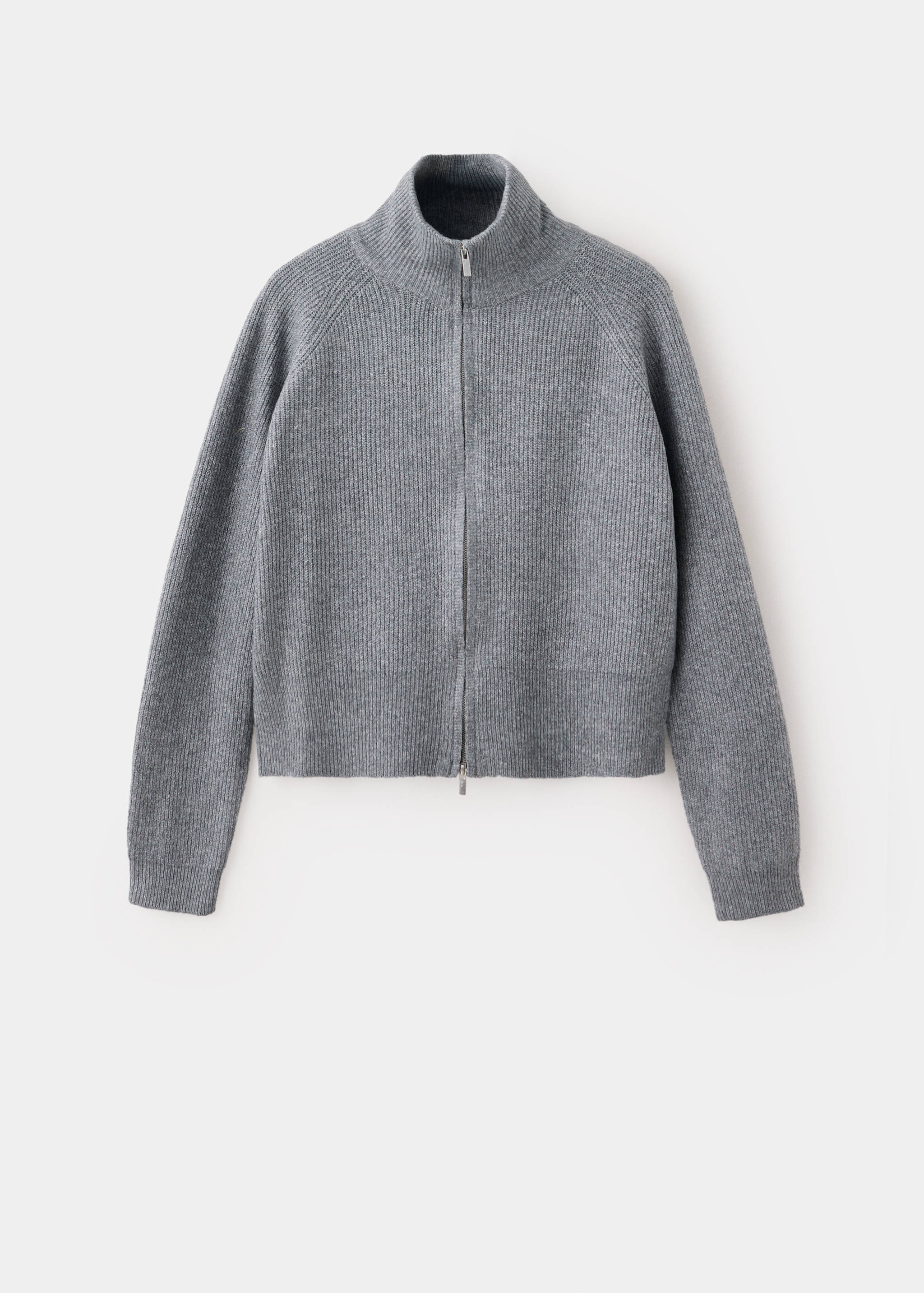 Ribbed zip-up cardigan - Article without model