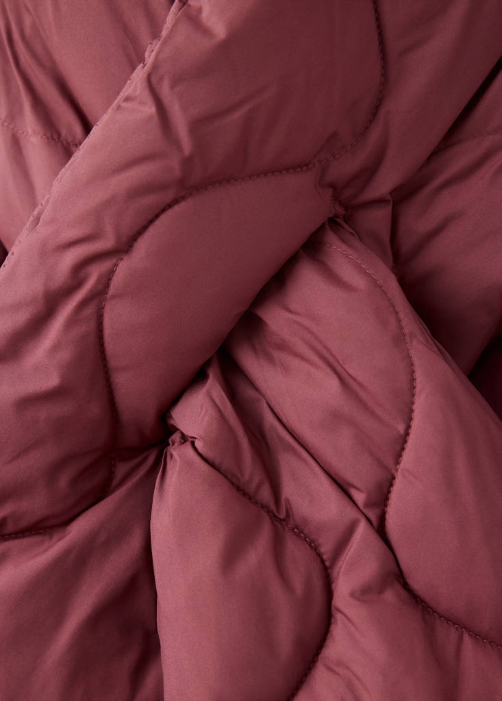 Padded anorak with removable scarf — Maroon