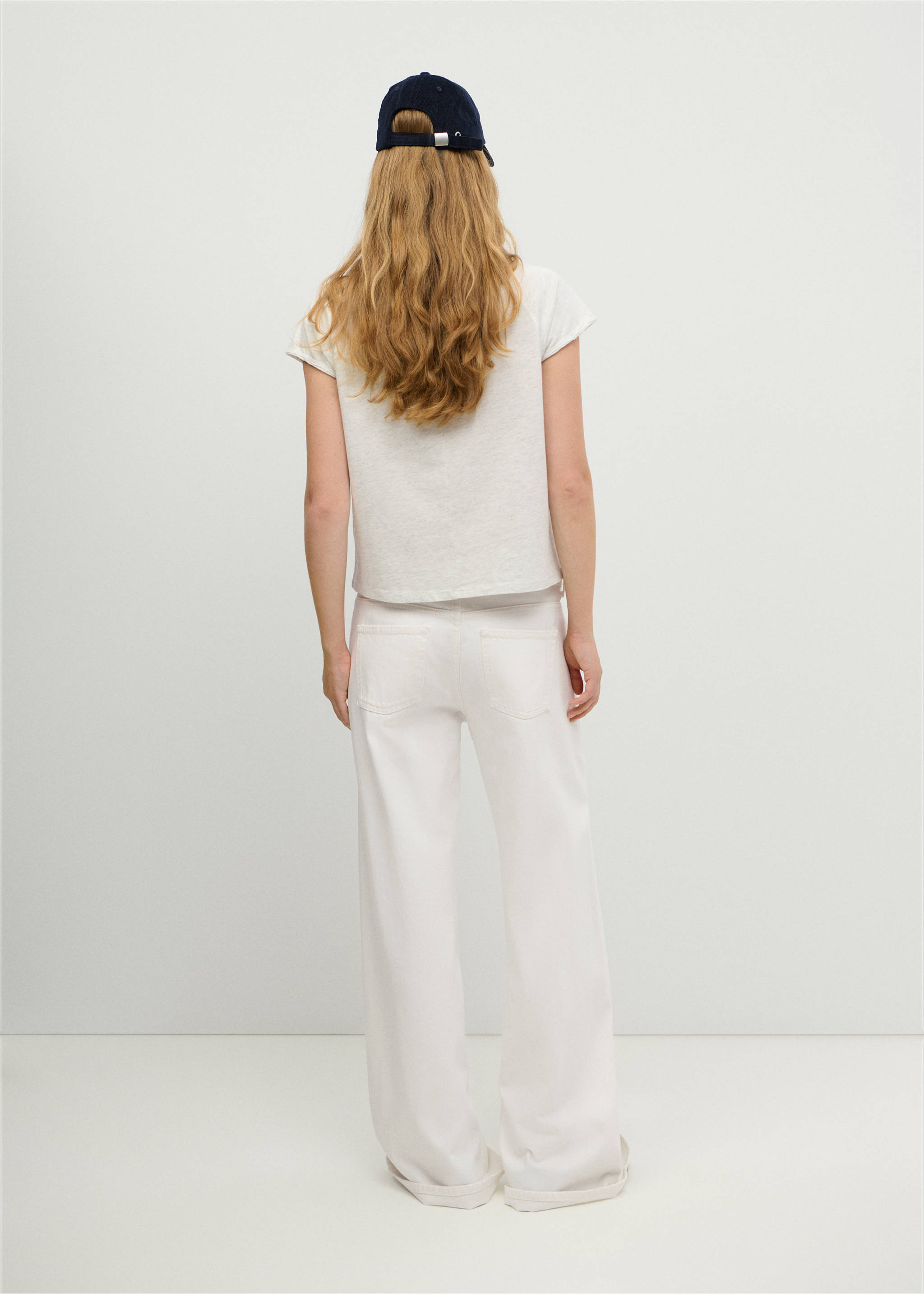 Wide-leg jeans with belt loop detail - Reverse of the article, Off White. Ref: 37085846-00.