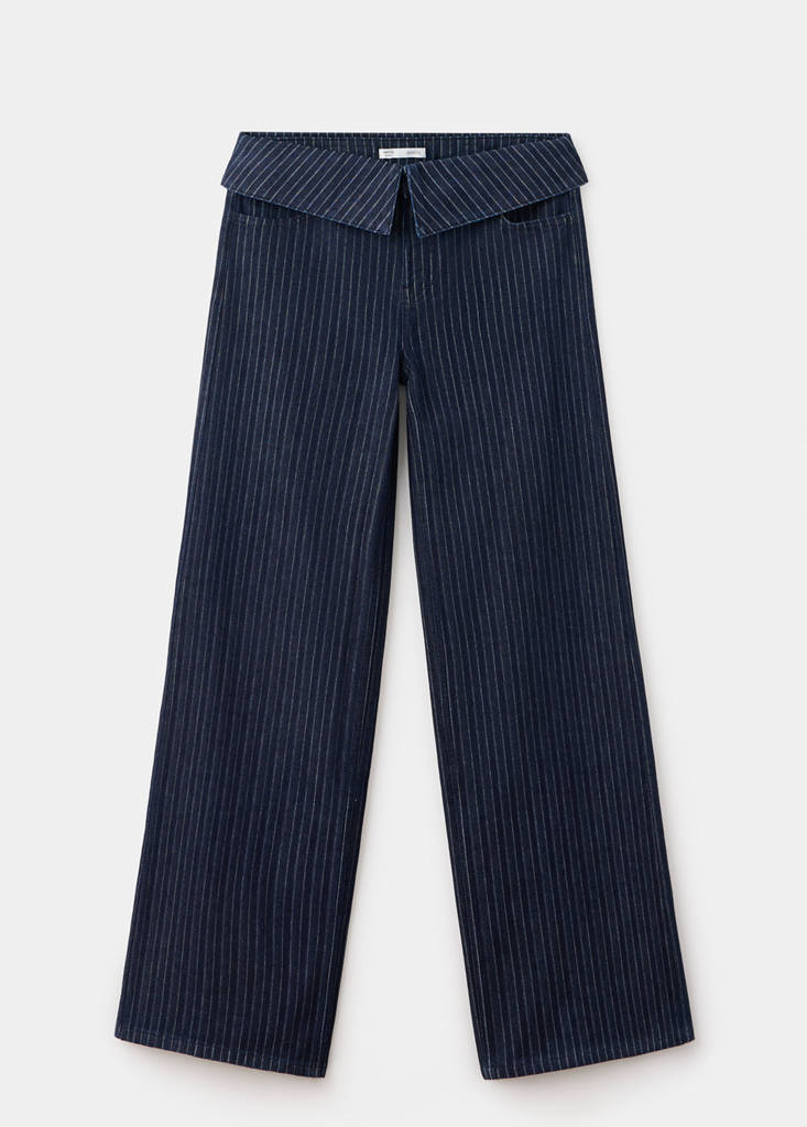 Wide leg pinstriped jeans — Open Blue