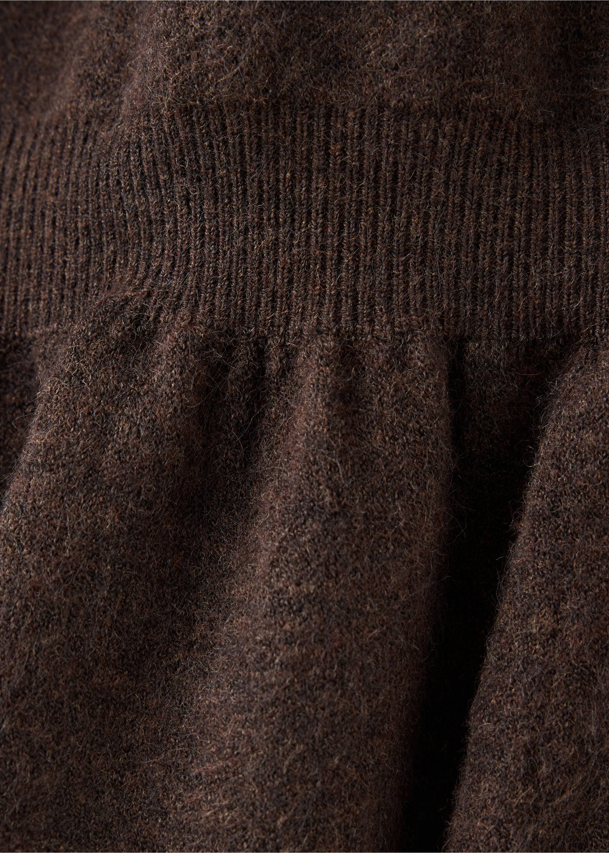 Veste en maille bas froncé - Détail de l'article 0, Chocolat. Ref: 37085850-00.