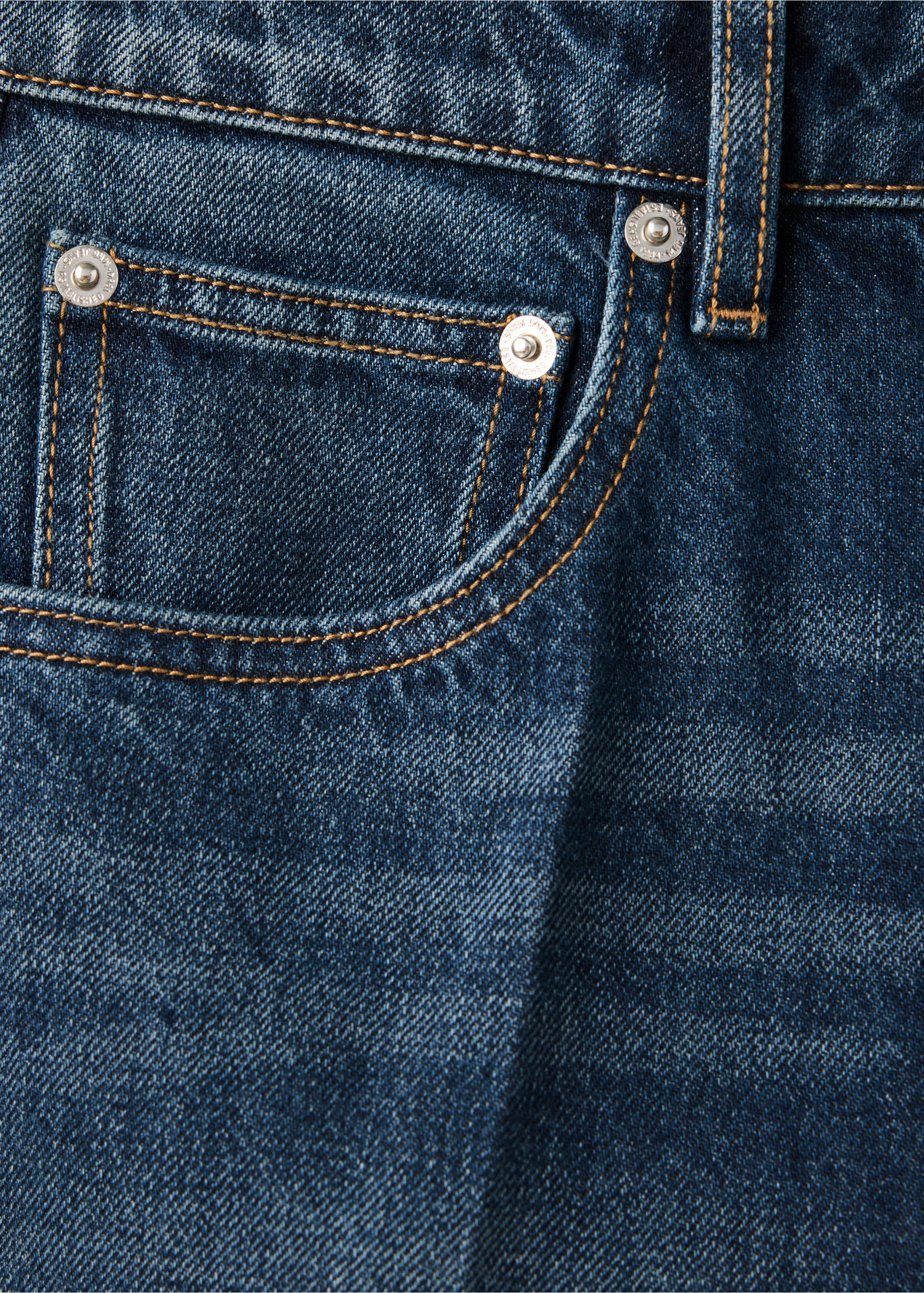 Jeans retos de cintura alta - Pormenor do artigo 0, Azul-escuro. Ref: 37085851-00.
