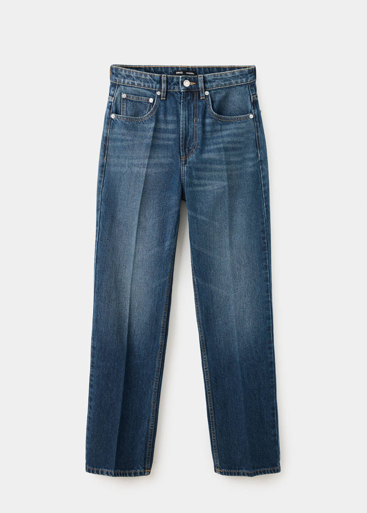 High waist straight jeans — Dark Blue