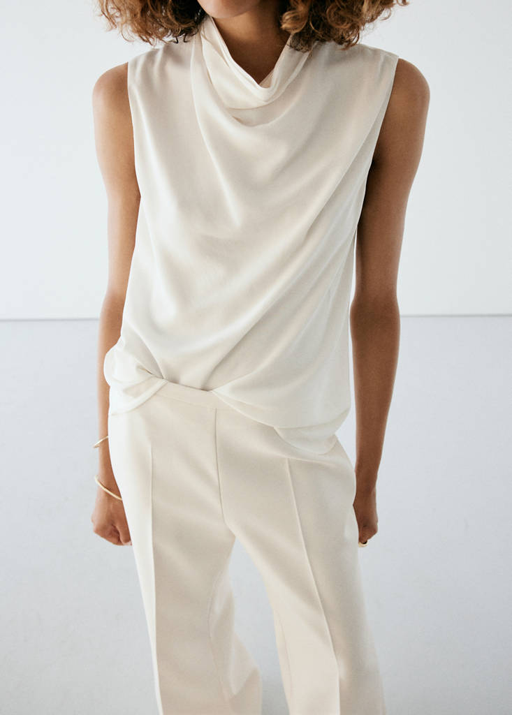 Draped high-neck top - thumbnail 9