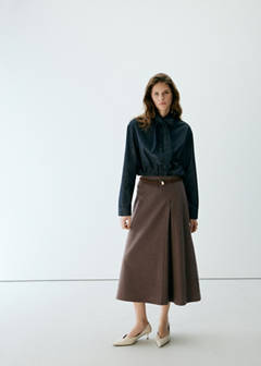 Midi godet skirt — Brown 2