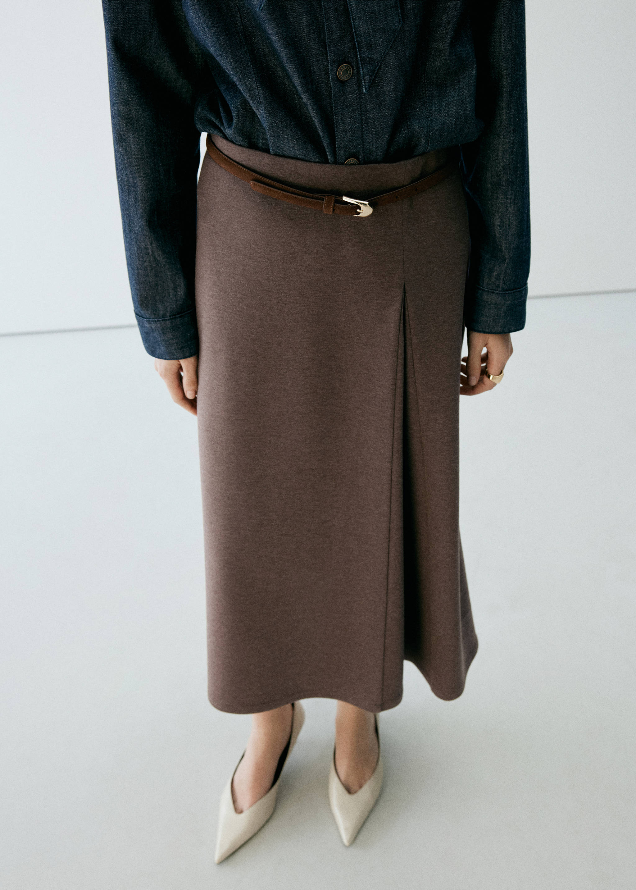 Midi godet skirt - Medium plane