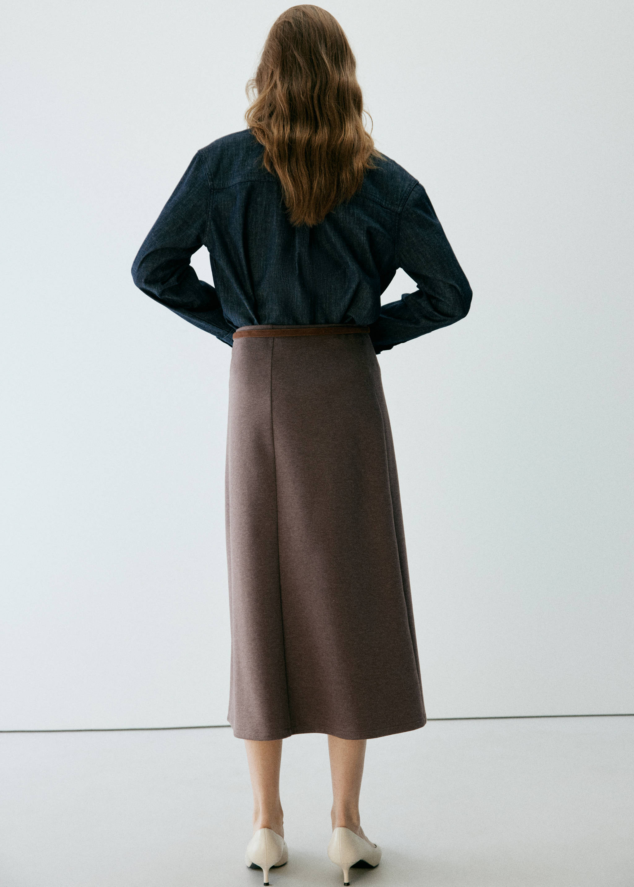 Midi godet skirt - Reverse of the article