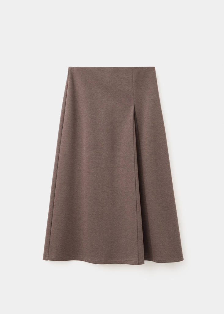 Midi godet skirt — Brown