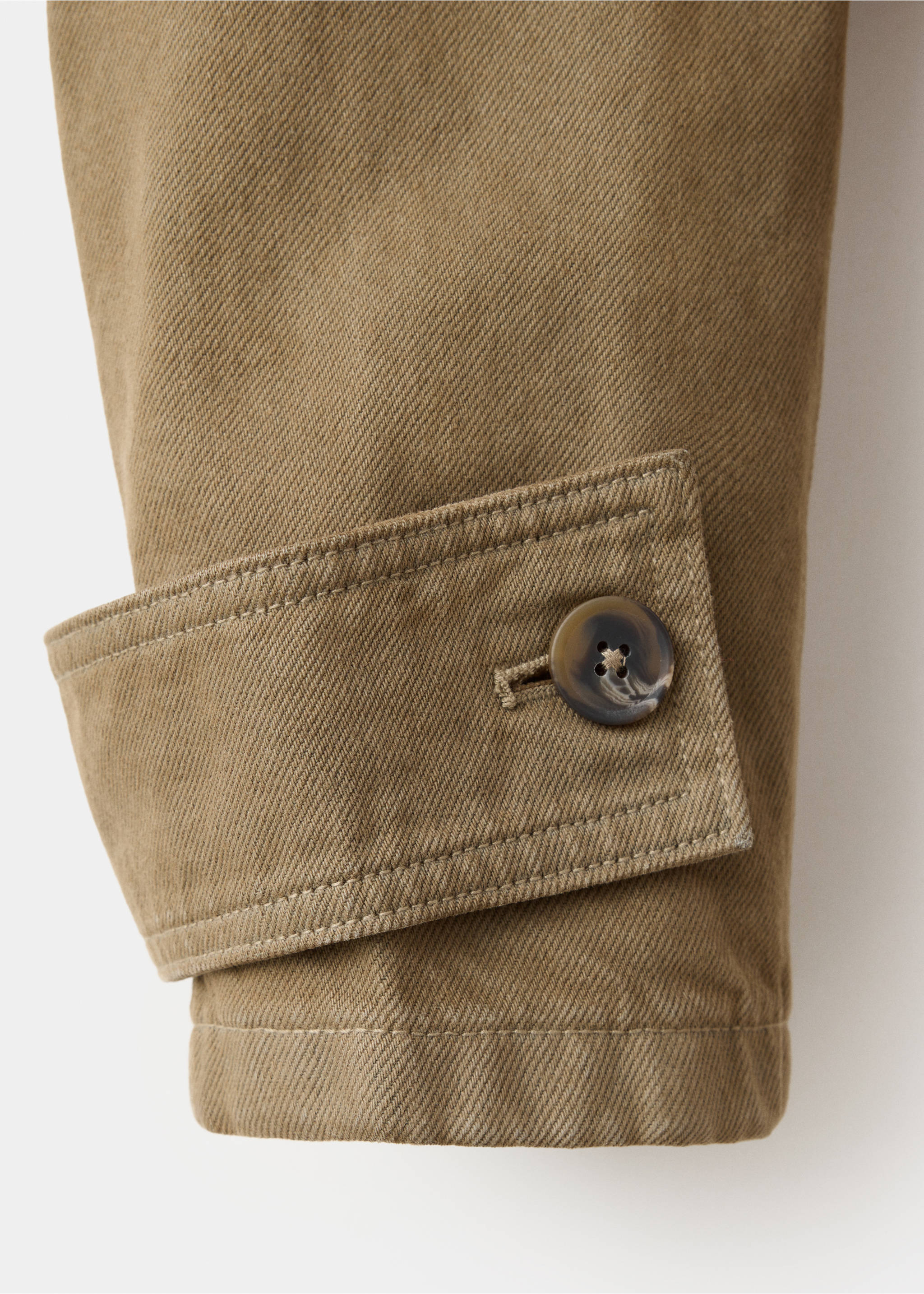Parka denim cuello embudo - Detalle del artículo 0, Khaki. Ref: 37085855-00.