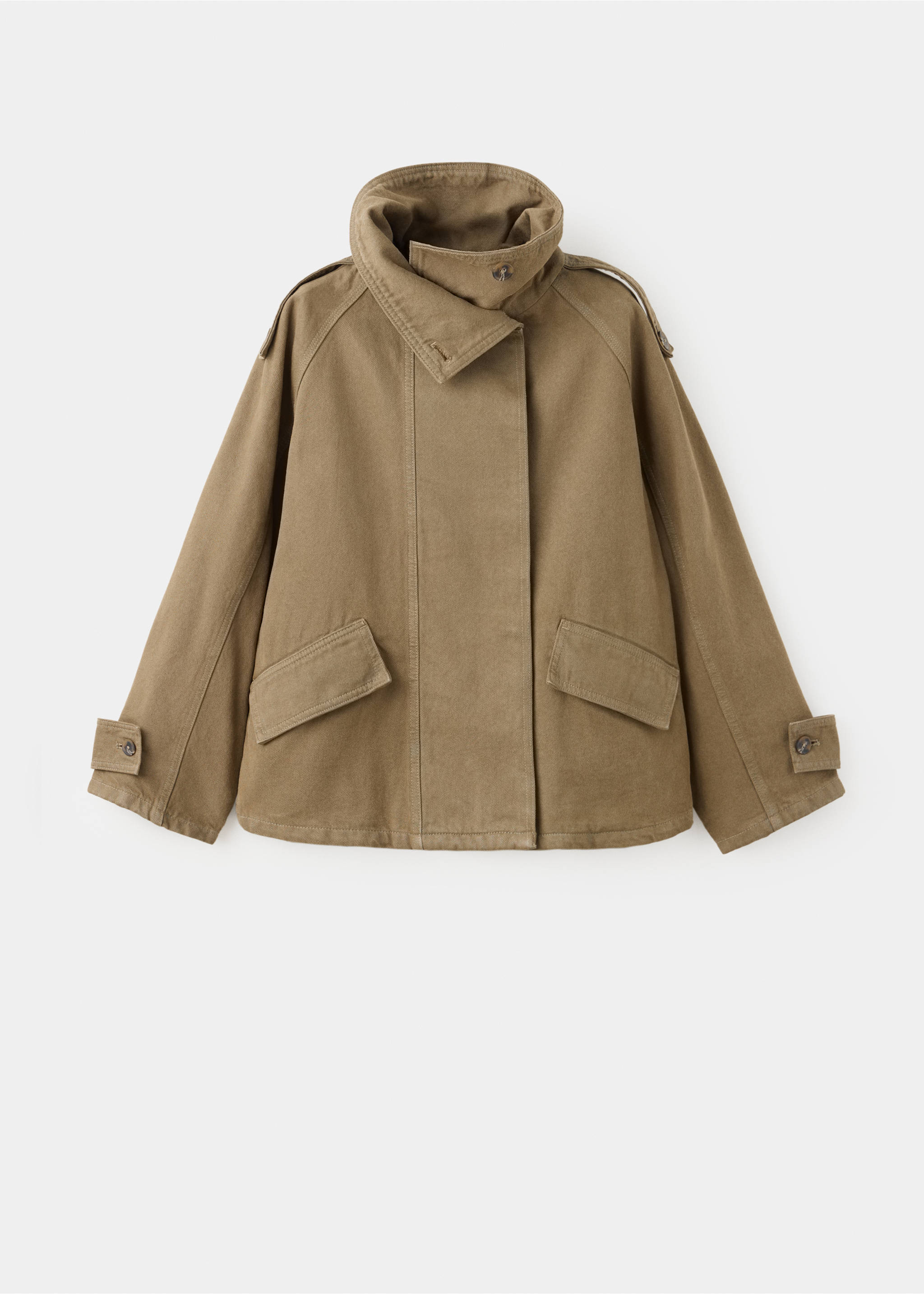 Parka denim cuello embudo - Artículo sin modelo, Khaki. Ref: 37085855-00.