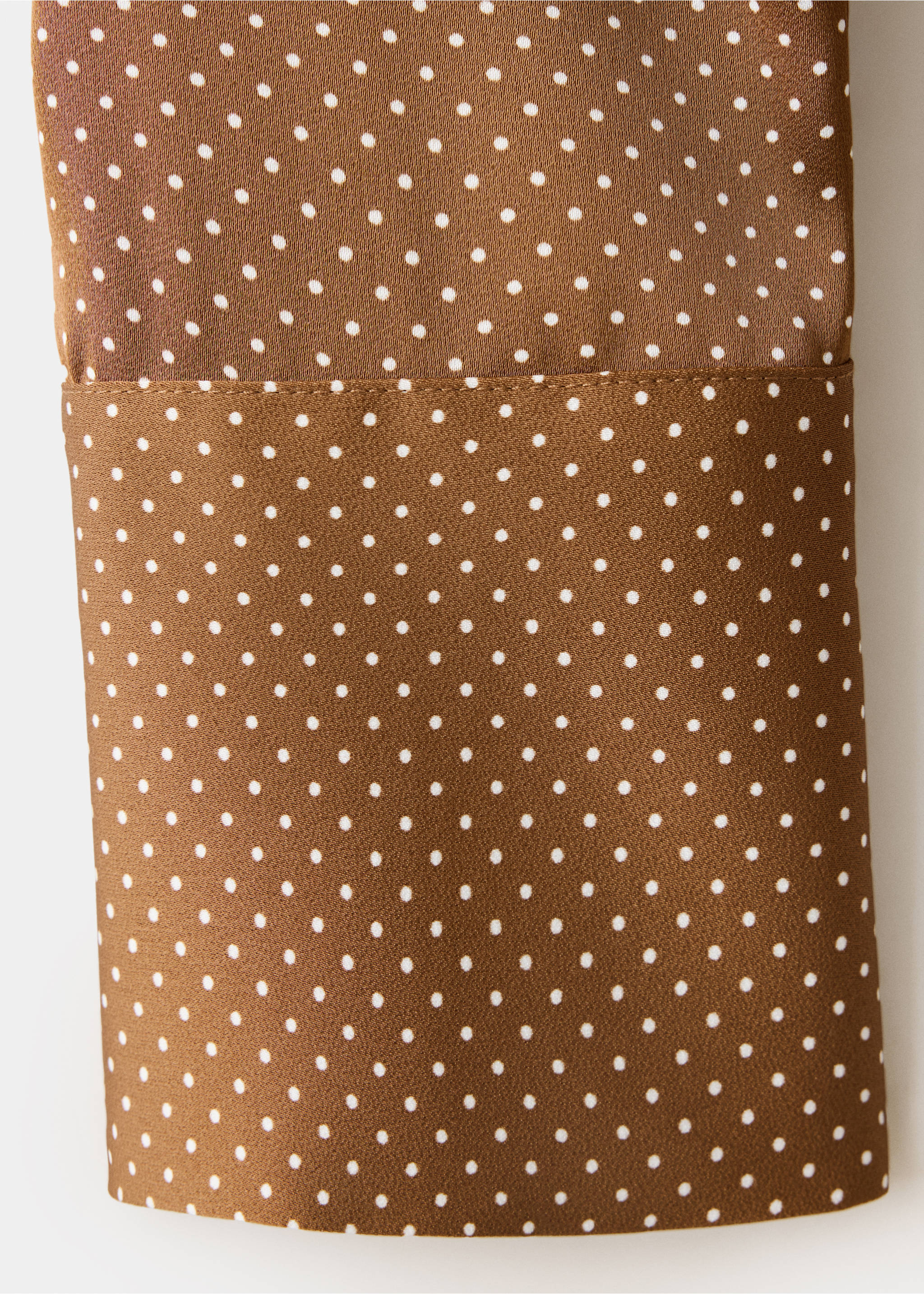 Polka-dot satin-finish shirt - Details of the article 0, Brown. Ref: 37085856-00.