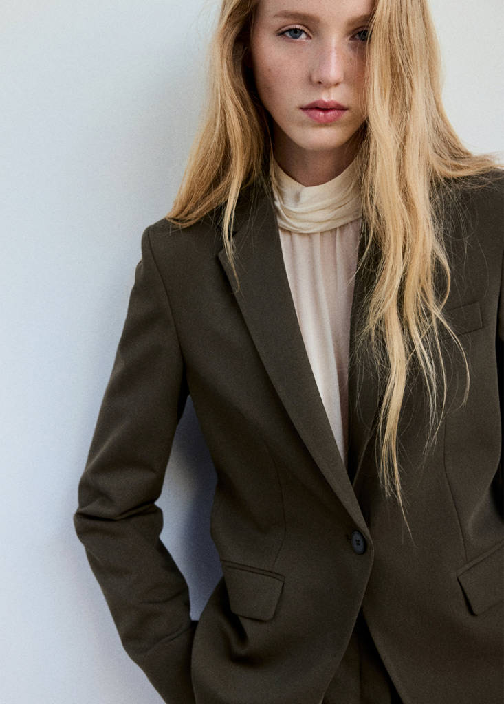 Fitted suit blazer — Medium Green