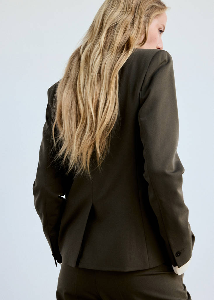 Fitted suit blazer — Medium Green