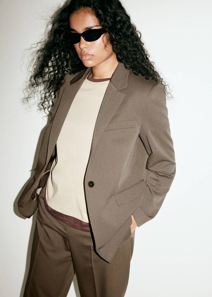 Fitted suit blazer — Medium Green