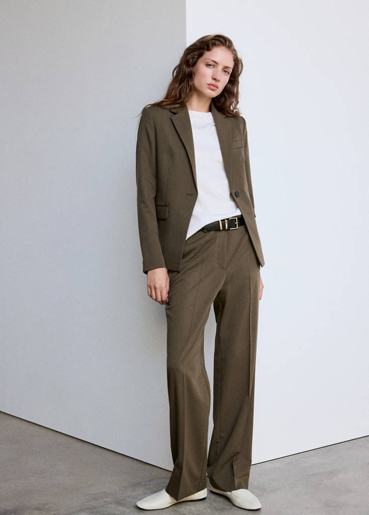 Fitted suit blazer — Medium Green