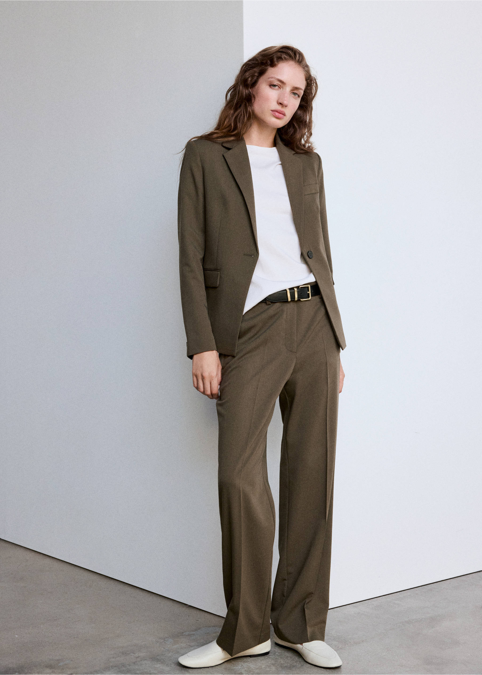 Fitted suit blazer - General plane, Medium Green. Ref: 37085858-01.